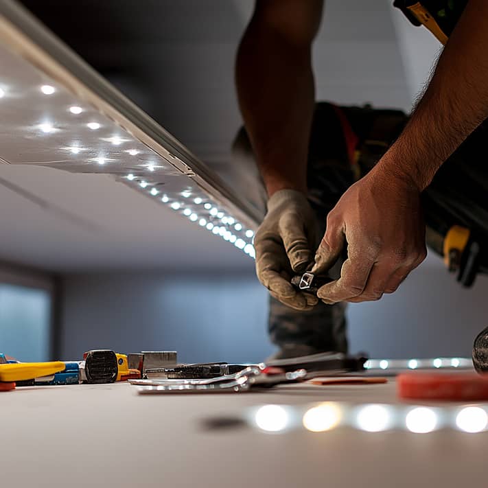 Instalación de iluminación en reforma